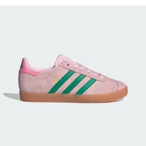 Adidas Pink and Green Gazelle Shoes